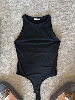 ReoRia Black High Neck Stretch Bodysuit